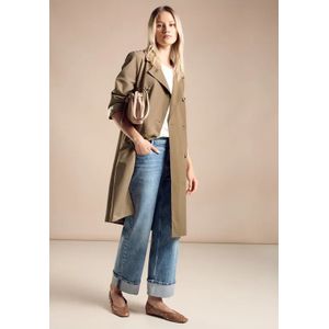 Street One Dames Moderne trenchcoat in Bruin, in size: 42