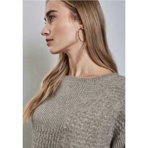Street One - Dames Trui - Beige - Gestructureerde Materiaalmix