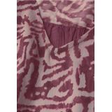 Street One - Chiffon Blouse - Rood - Met Plooien en V-halslijn