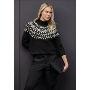 Street One Dames Trui met Noorse look in Zwart, in size: 34
