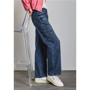 Street One Dames Cargo look jeans in Blauw, in size: 33