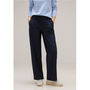 Street One Dames Casual fit broek met structuur in Blauw, in size: 32