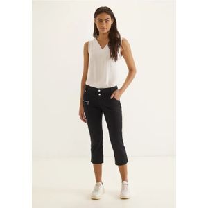 Street One Dames Casual fit broek in 3/4-lengte in Zwart, in size: 32