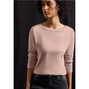 Street One Dames Basic shirt met lange mouwen in Roze, in size: 42