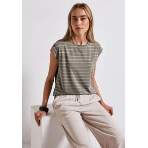 Street One Dames Gestreept shirt in Bruin, in size: 34