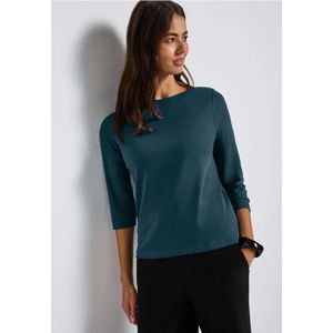 Street One - 3227440 - T-shirt - Navy Blauw - 3/4 Mouwen