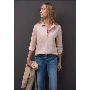 Street One Dames Gestreepte zakelijke blouse in Roze, in size: 34