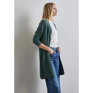 Street One - Lang Fijn Gebreid Vest - Groen - Dames