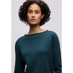 Street One Dames Trui met rolzoom in Turkoois, in size: 34