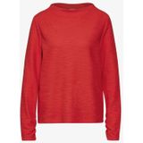 Street One dames structuurshirt, rood (mandarijnrood), 38