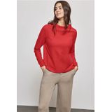 Street One dames structuurshirt, rood (mandarijnrood), 38