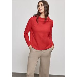 Street One dames structuurshirt, rood (mandarijnrood), 38