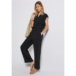 Street One Dames Jumpsuit met structuur in Zwart, in size: 32