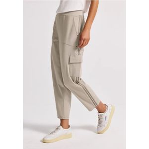 Street One Dames Cargo broek met Gallo strepen in Beige, in size: 34