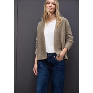 Street One Dames Open vest van verengaren in Beige, in size: 44