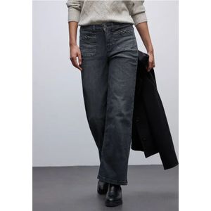 Street One Dames Wide Legs Jeans in Grijs, in size: 32