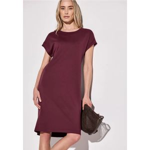 Street One Dames Effen jersey jurk in Rood, in size: 34