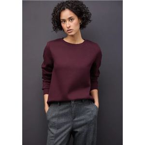 Street One Dames Sweater met geribd detail in Rood, in size: 34