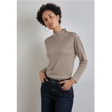Street One - A322244 - T-shirt - Lichtbeige - Gestructureerd met Knopen voor Dames