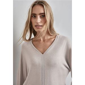 Street One Dames Shirt met glitterdetails in Beige, in size: 44