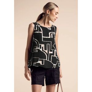 Street One Dames Lichte zomerblouse in Zwart, in size: 44