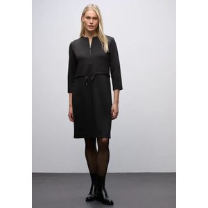 Street One Dames Jersey jurk met rits in Zwart, in size: 34