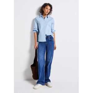 Street One Dames Gestreepte zakelijke blouse in Blauw, in size: 34