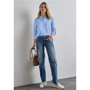 Street One Dames Zakelijke blouse in Blauw, in size: 42