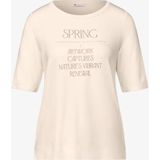 Street One - Dames Shirt - Wit - Korte Mouwen - Glimmende Tekst