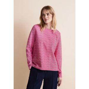 Street One Dames Shirt met structuur en lange mouwen in Pink, in size: 34