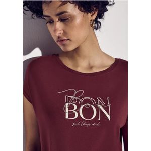 Street One Dames Shirt met tekst in Rood, in size: 34