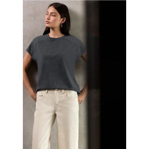 Street One Studio Dames Shirt met edelstenen in Grijs, in size: 34