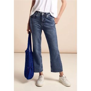 Street One Dames Jeans met bootcut pijpen in Blauw, in size: 36