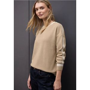 Street One Dames Shirt met structuur in Beige, in size: 34