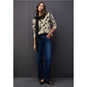 Street One Dames Zachte jacquardtrui in Beige, in size: 36