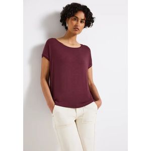 Street One Dames Shirt met gebreide look in Rood, in size: 34