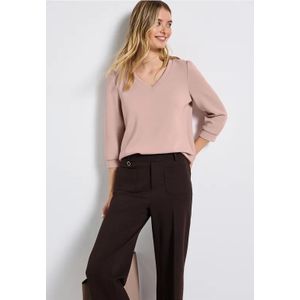 Street One Dames Silk-Look Shirt met rimpels in Roze, in size: 36