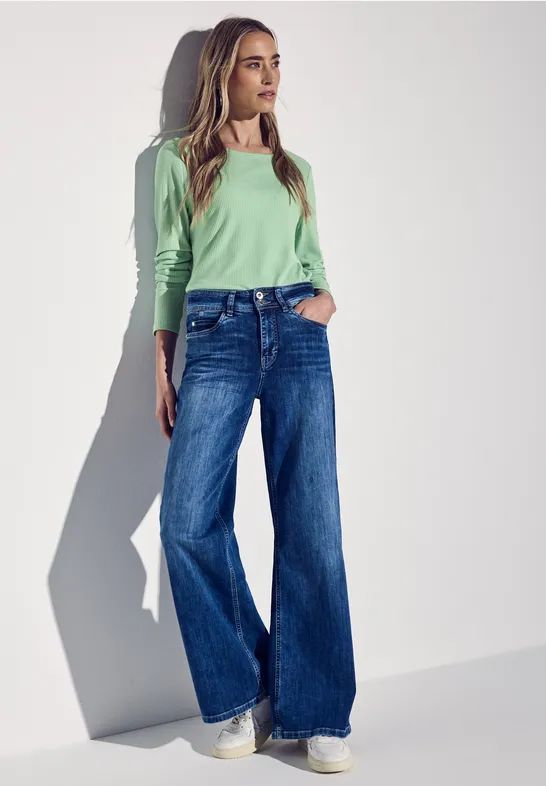 Street One - A322919 - T-shirt - Milky Green Mel.