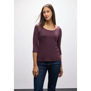 Street One - Dames Basic Shirt - Rood - 3/4 Mouwen