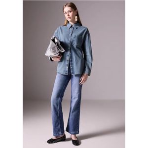 Street One Studio Dames Denim blouse in Blauw, in size: 34