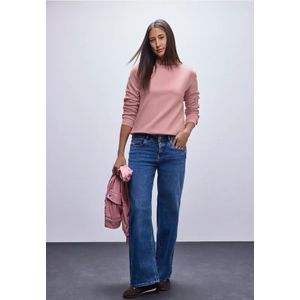 Street One Dames Sweater met geribd detail in Roze, in size: 34