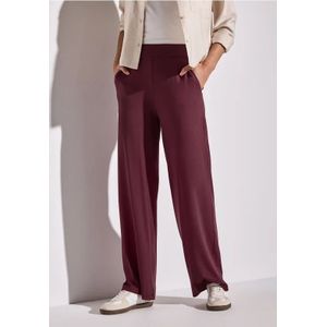 Street One Dames Wide Legs jersey broek in Rood, in size: 34