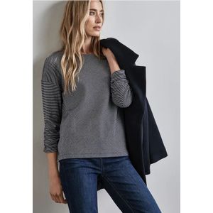 Street One Dames Gestreept overhemd in Blauw, in size: 34