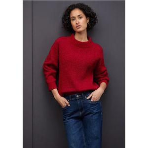 Street One Dames Zachte chenille trui in Rood, in size: 34