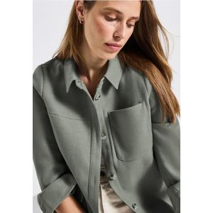 Street One Dames Overhemd in wollook in Groen, in size: 34