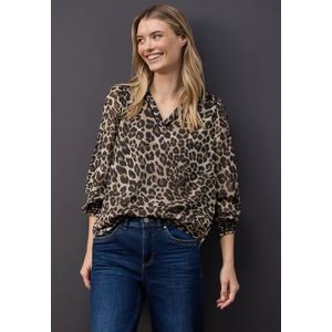 Street One Dames Chiffon tuniek met tape in Beige, in size: 34