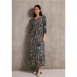 Street One Studio Dames Gedessineerde volant jurk in Blauw, in size: 34