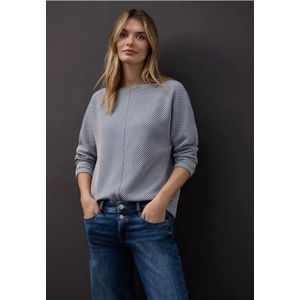 Street One Dames Shirt met structuur, tweekleurig in Blauw, in size: 34