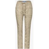 Street One - Jeans - Beige - Lyocell - Loose Fit - High Waist