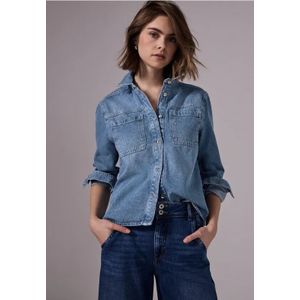 Street One - Studio - Overshirt - Blauw - Cropped Look